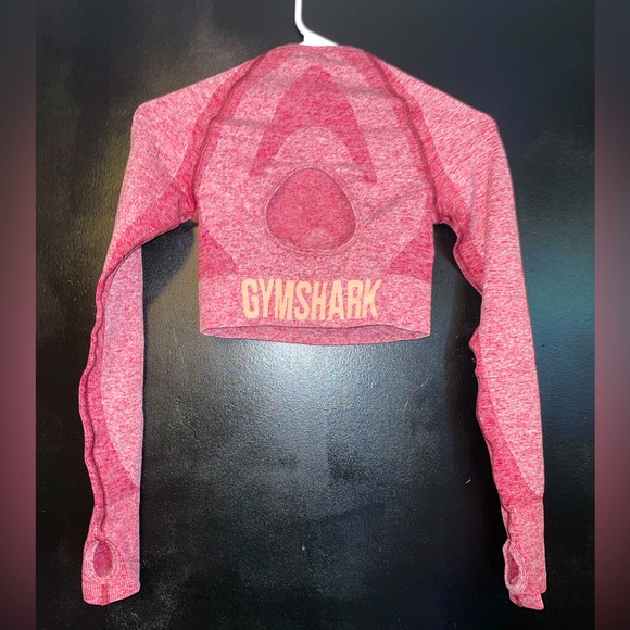 Gymshark Red Cropped Long Sleeve Size Small - Picture 2 of 3